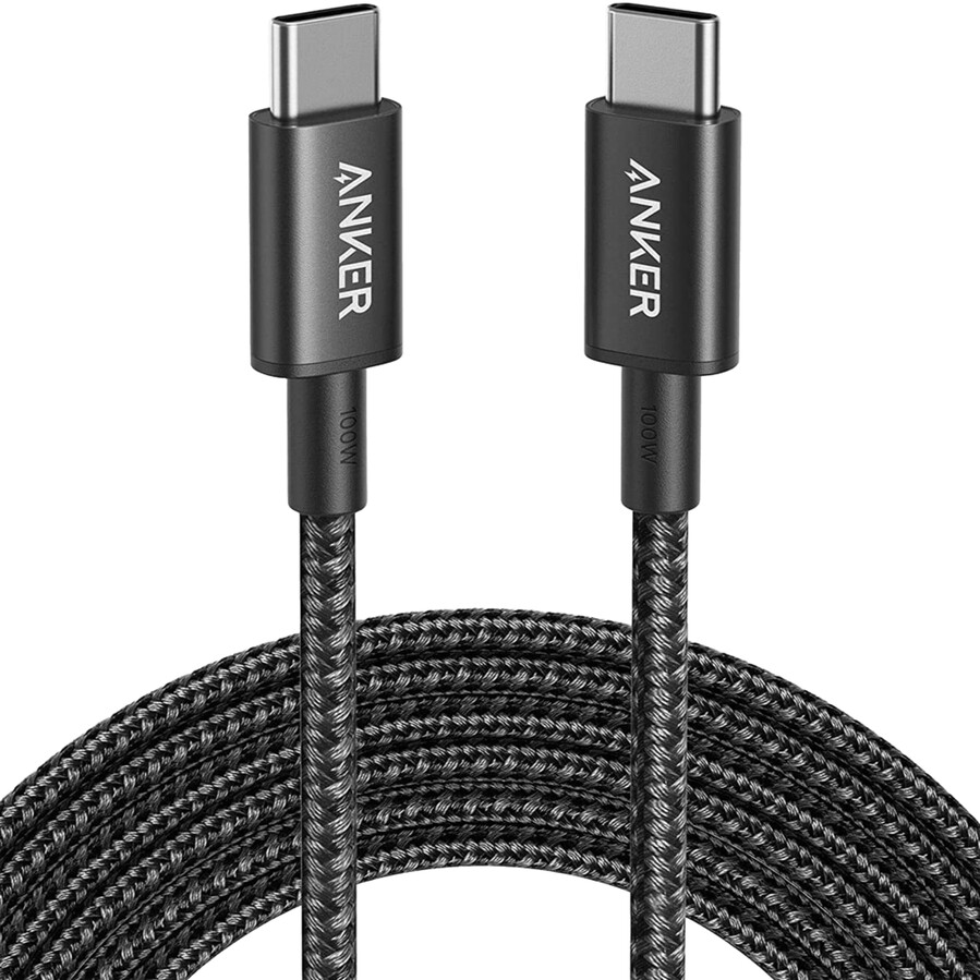 new nylon usb-c to usb-c 100w cable 10 ft 2-pack)