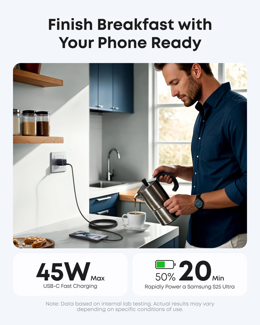 anker nano charger 45w with usb-c to usb-c cable 2-pack