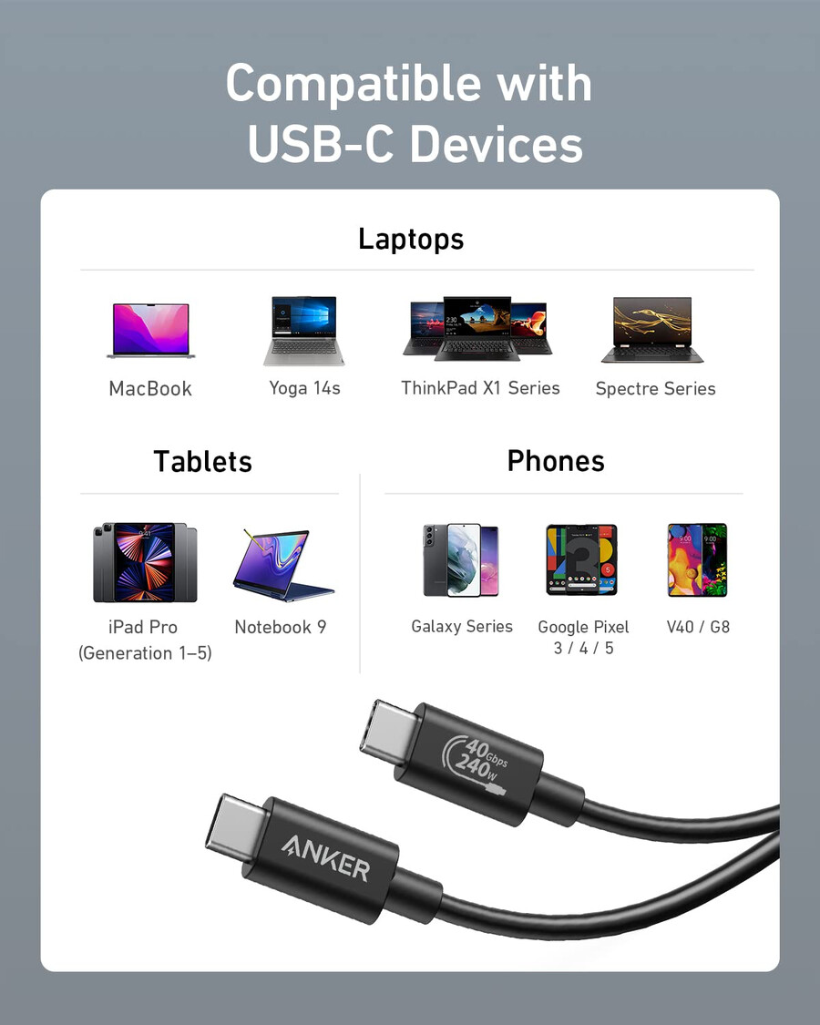 anker prime docking station dl7400 and usb-c to usb-c cable thunderbolt 4 compatible