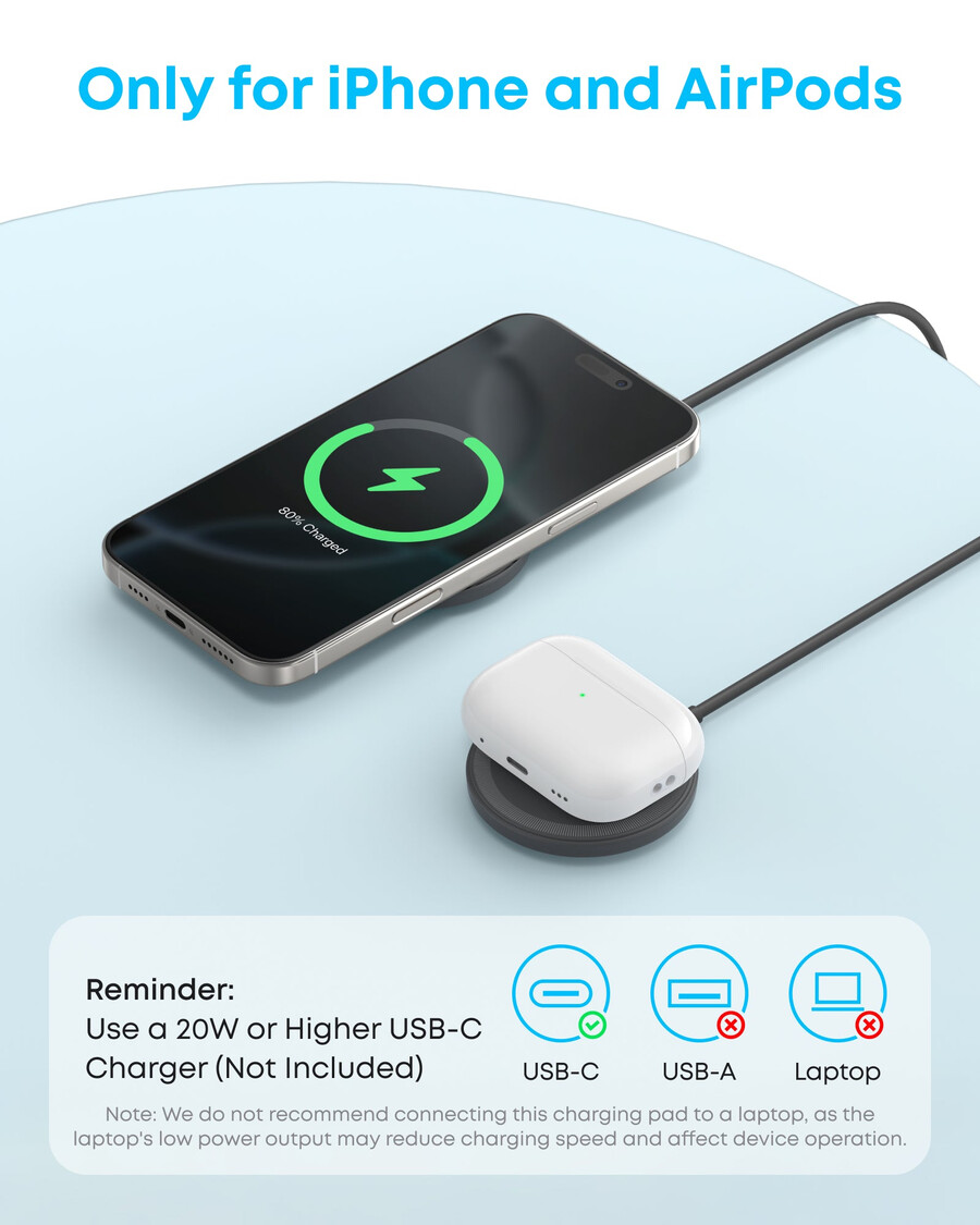 anker zolo magnetic wireless charger 2 pack