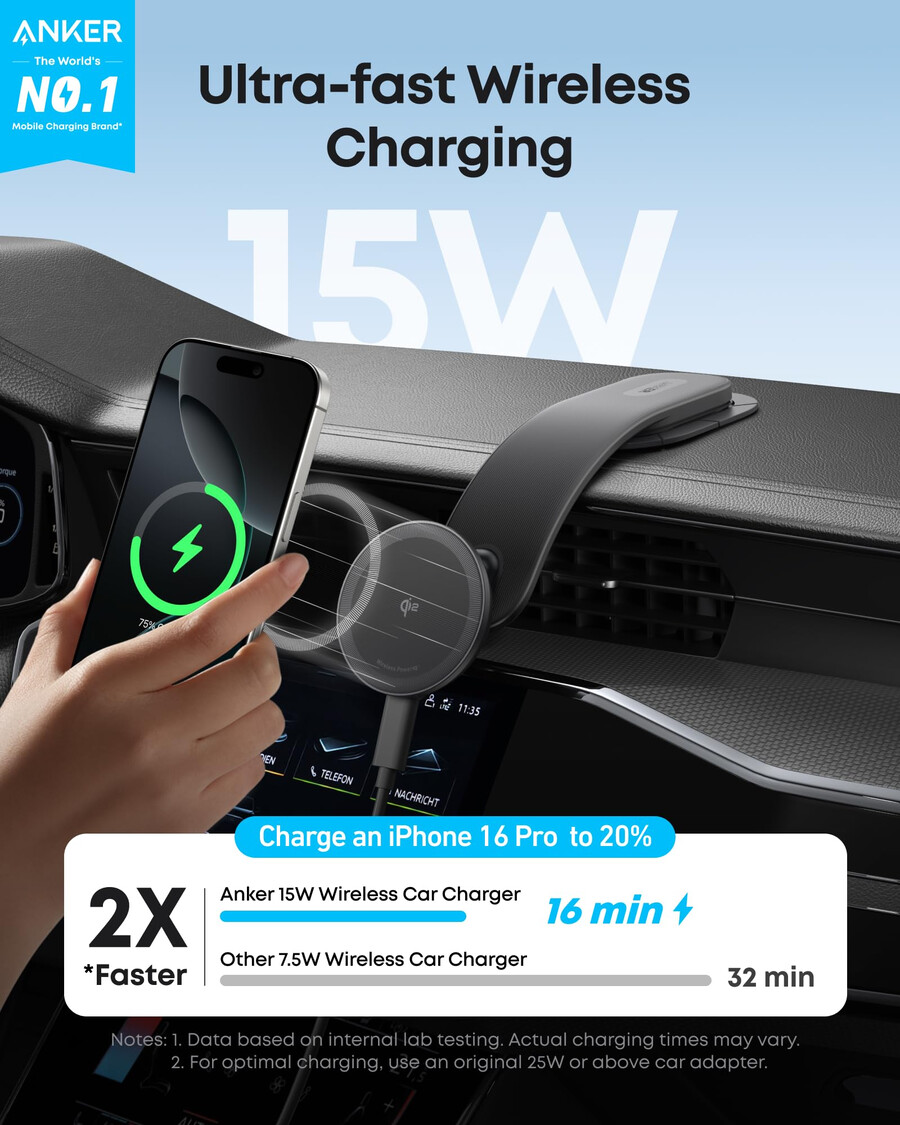 anker maggo wireless charging station and anker nano wireless car charger
