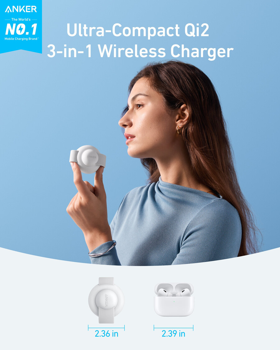 anker maggo wireless charging station 3-in-1 foldable pad and anker nano travel adapter 5-in-1 20w 1-pack
